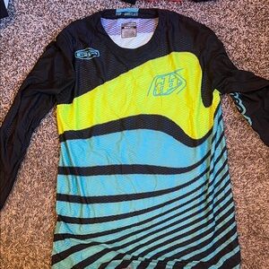 Troy Lee Designs Women's navy, teal, and Yellow Jersey